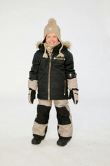 Two Piece Play Snowsuit Black And Beige