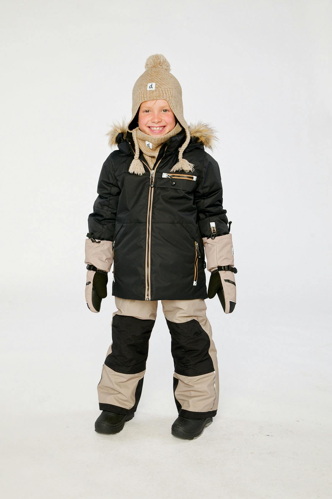 Two Piece Play Snowsuit Black And Beige