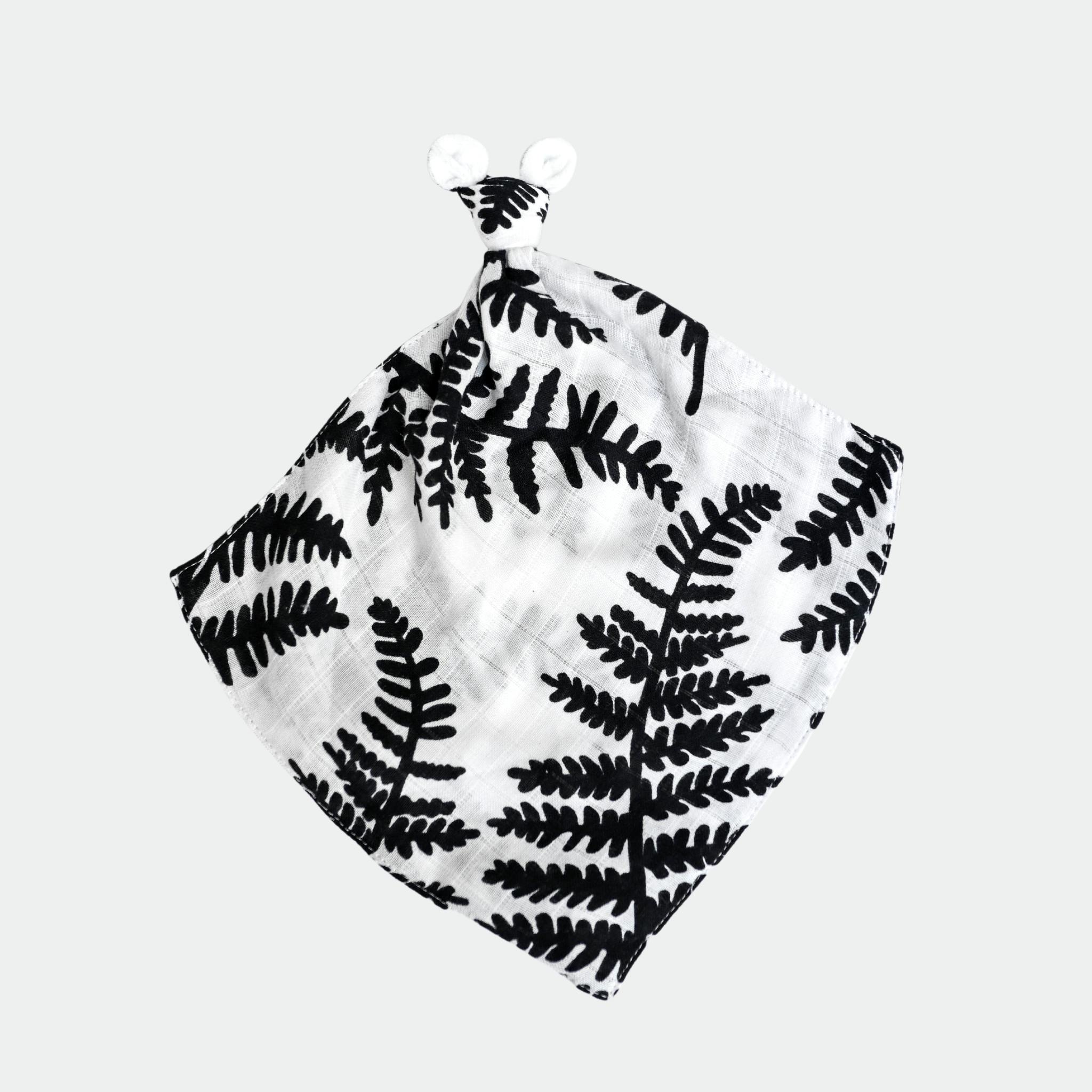 Fern Print Double Lay Knotted Muslin Lovey
