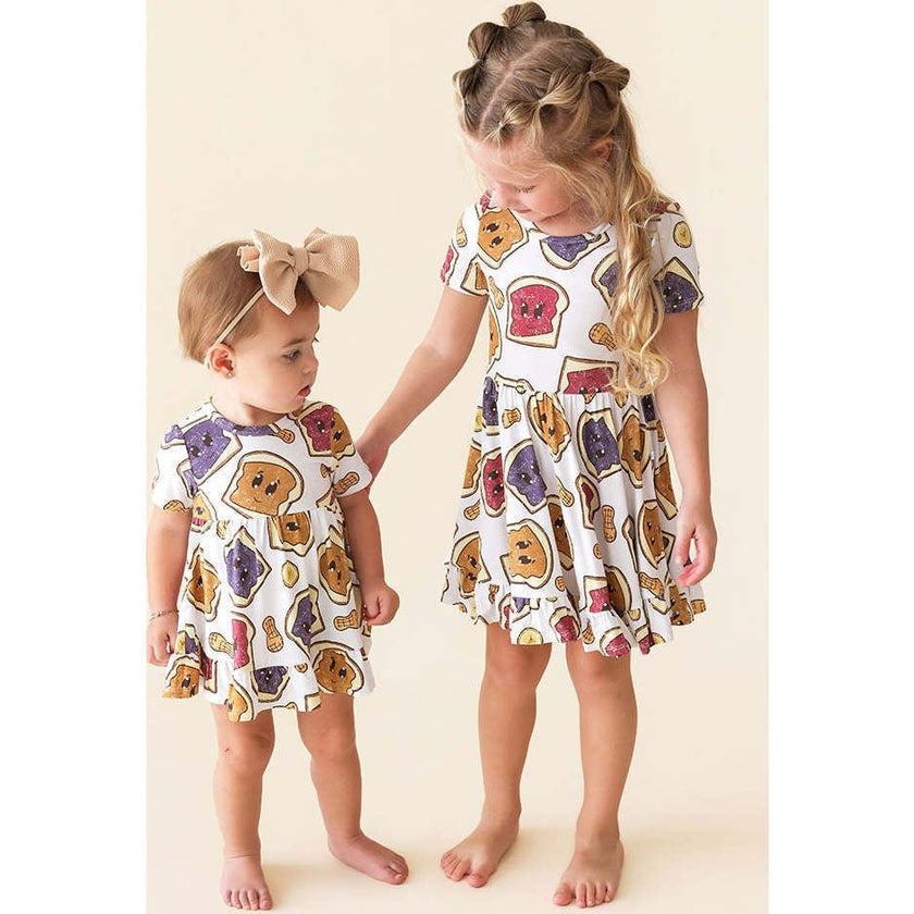 Peanut Butter Jelly Time Ruffled Twirl Dress