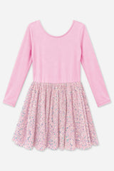 Simply Soft Long Sleeve Sequin Be Happy Dress