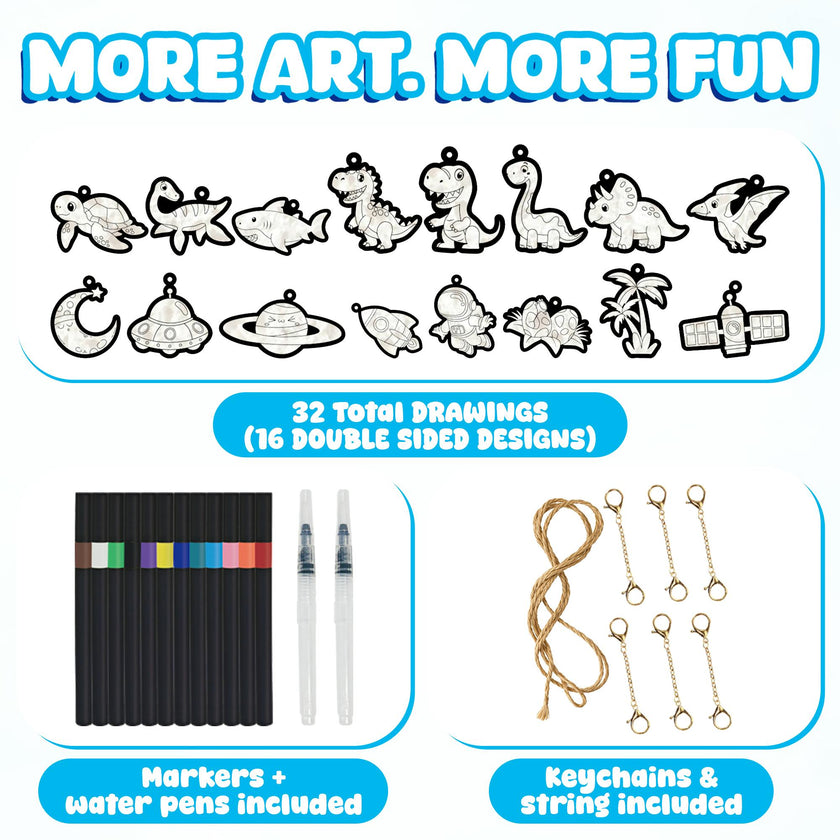 Aqua Fluffs Mess-Free 3D Puffs Art Kit for Kids Double-Sided Craft Set Kit