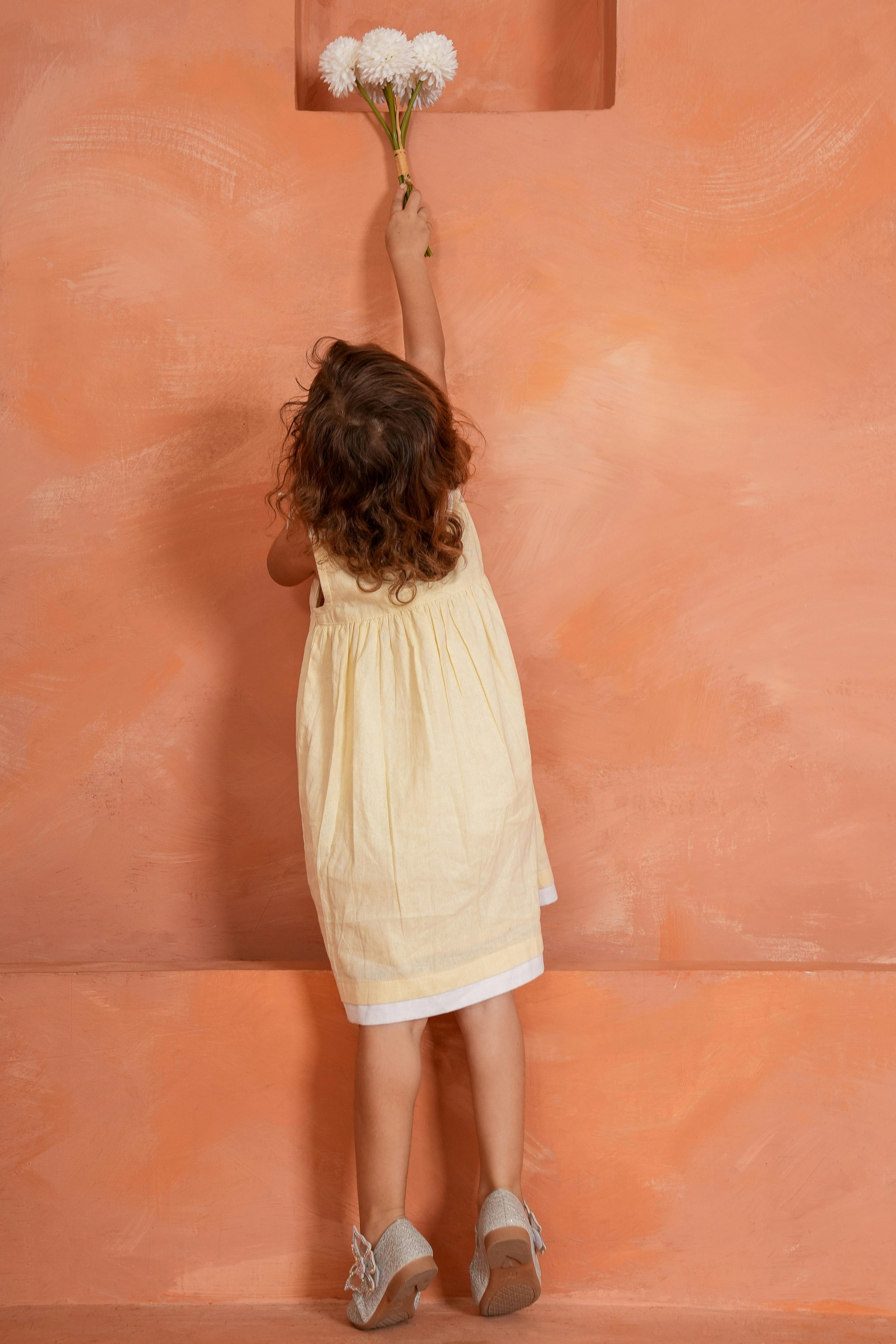 Royal Arches Dress Butter Yellow