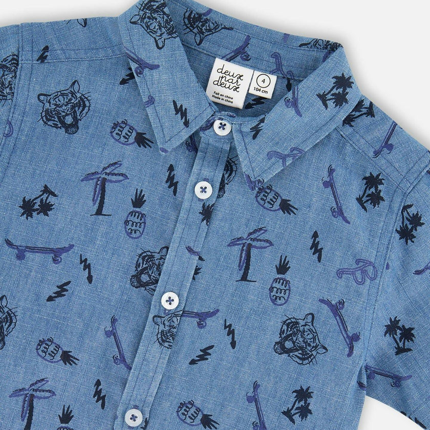 Chambray Short-Sleeve Shirt