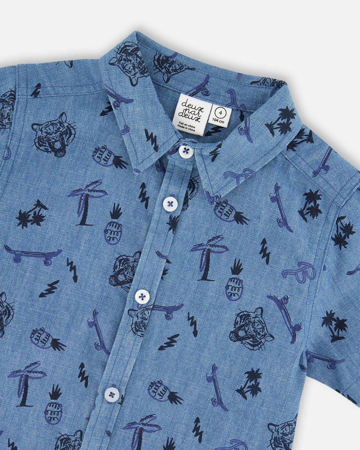 Chambray Short-Sleeve Shirt