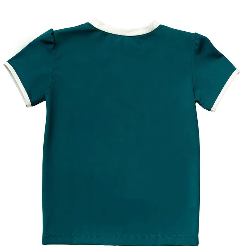 Rashguard Rose in Teal & Ivory