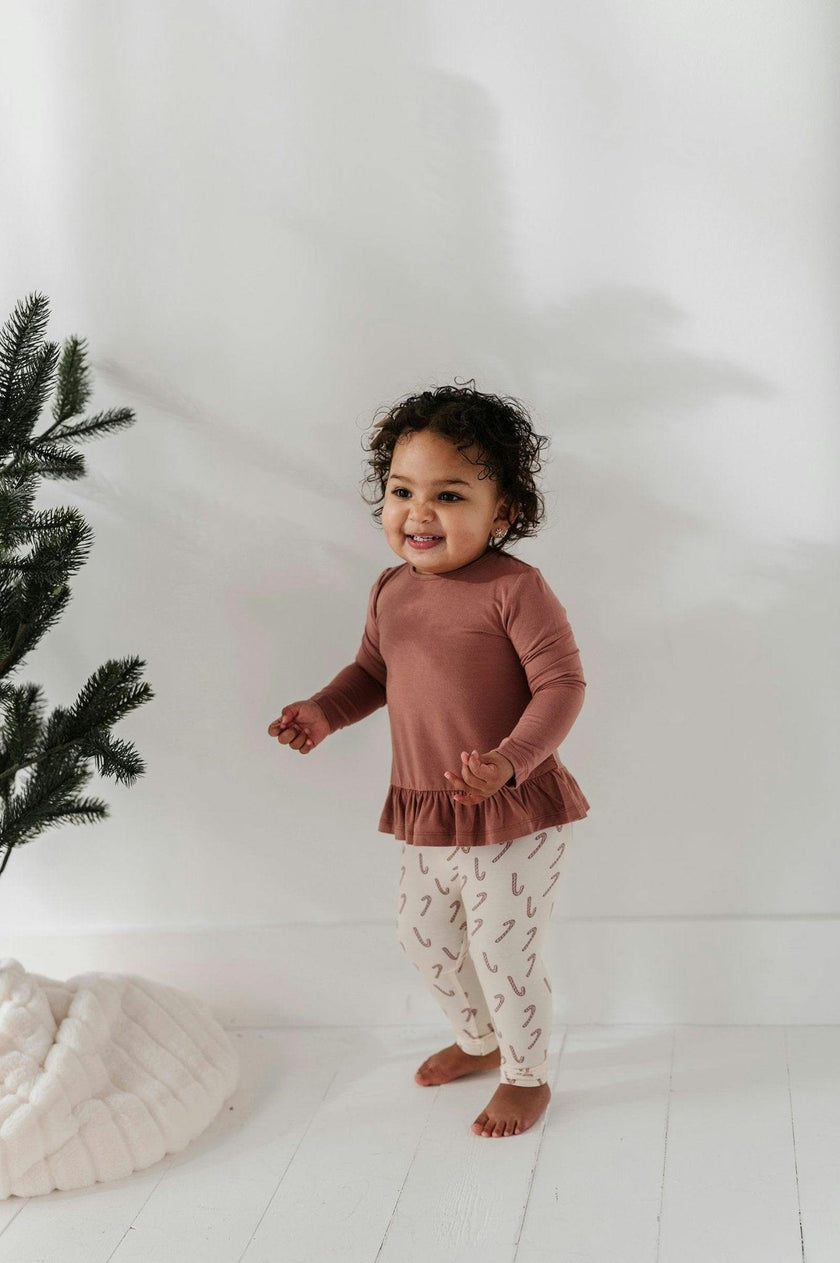 Long Sleeve Peplum Set Lavender Cloud Checkered
