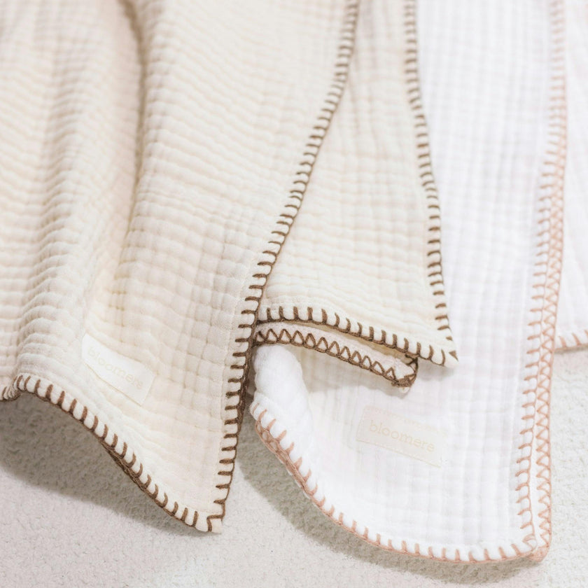 4 Layer Muslin Blanket (Brown, Pink)