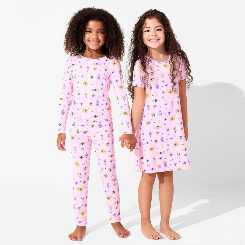 The Eye Pink Bamboo Girls' Sleeveless Dress