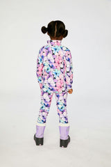Two Piece Thermal Underwear Purple Floral Print