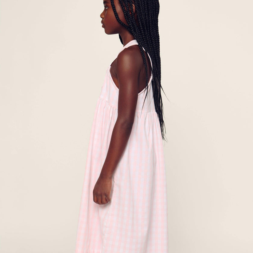 Girl's Twill Charlotte Nightgown in Pink Gingham