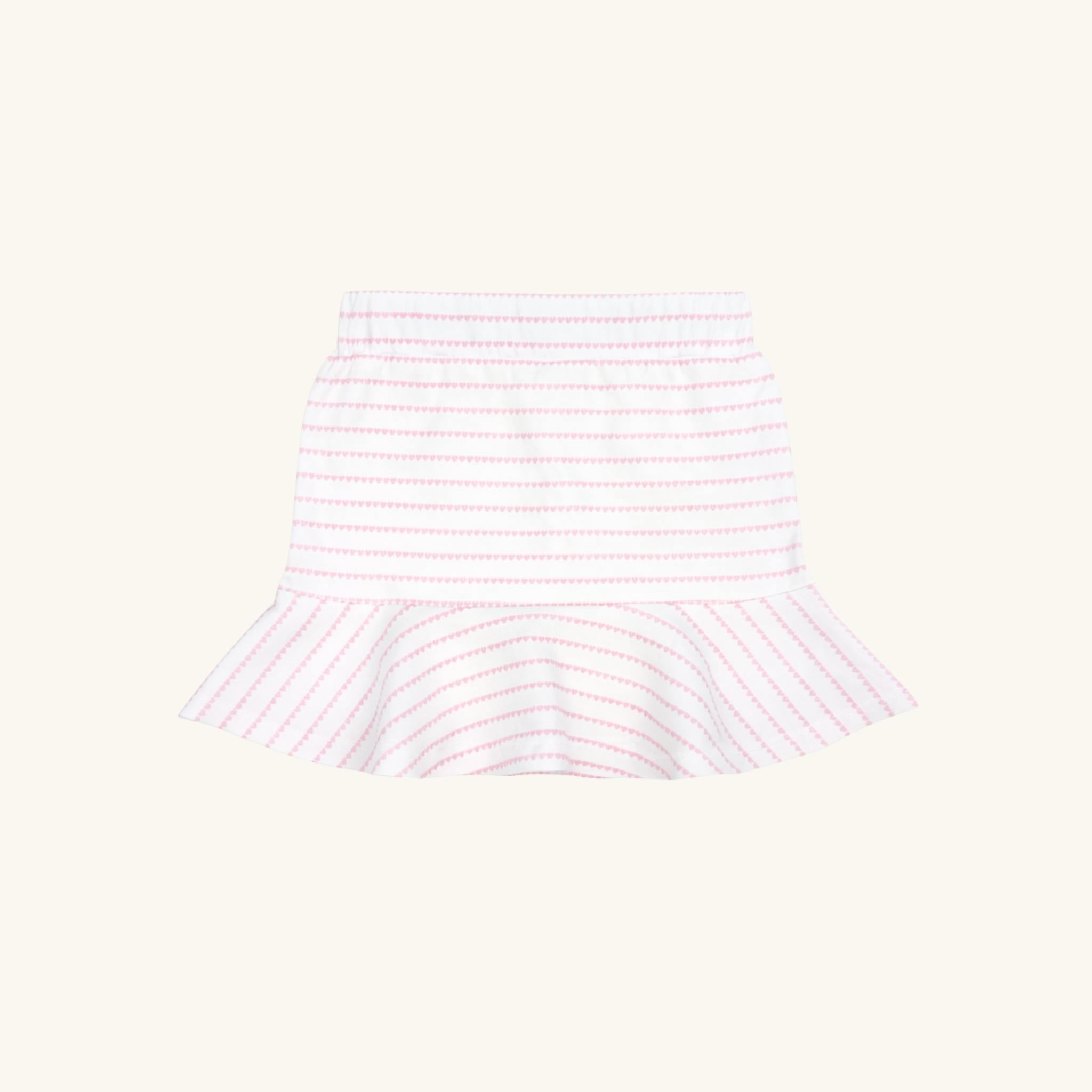 Tennis Skirt in Pink Heart Stripe