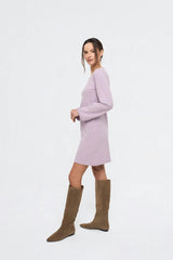 women's mini dress - lavender shadow