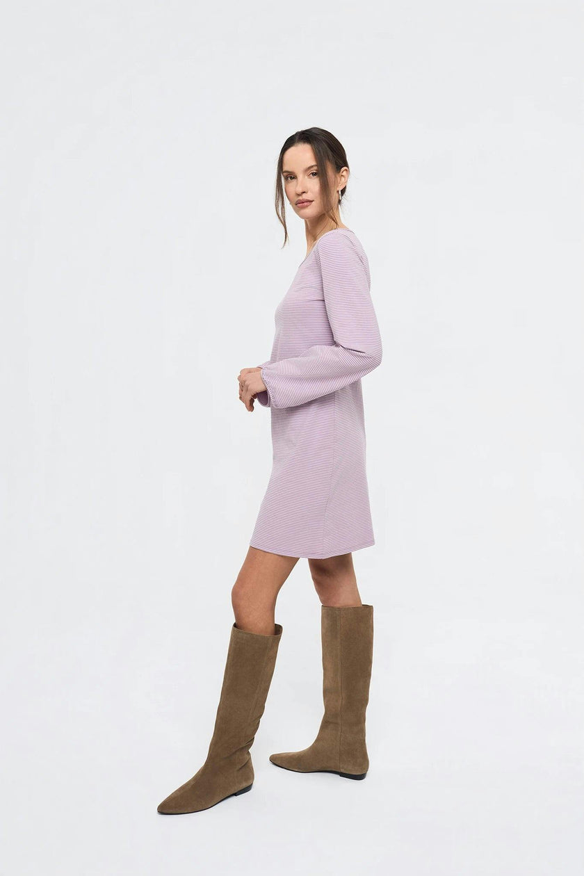 women's mini dress - lavender shadow