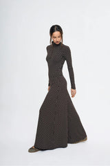 women's palazzo pants - choco dots