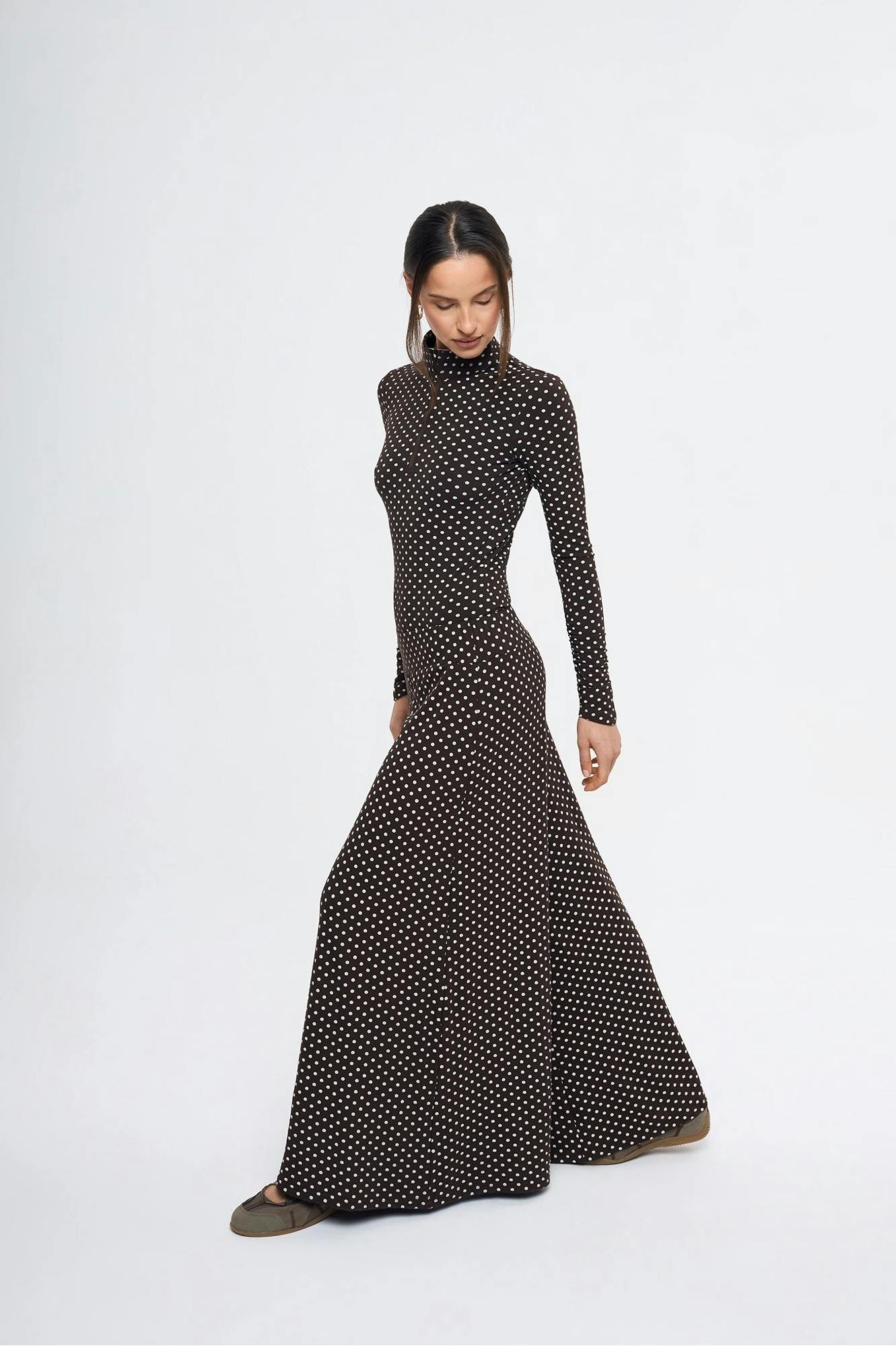 women's palazzo pants - choco dots