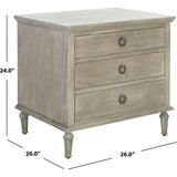 Lisabet 3 Drawer Nightstand