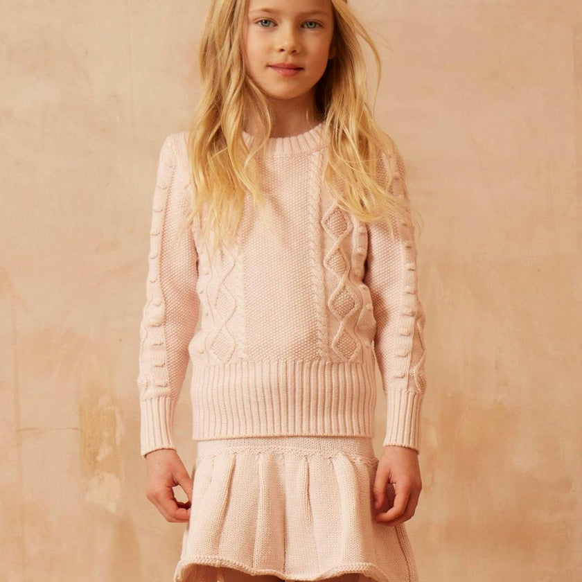 Cable Popcorn Jumper | Blush