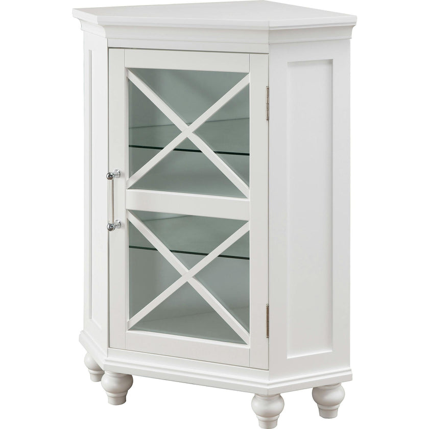 Blue Ridge Corner Wooden Floor Cabinet with Adjustable Shelves