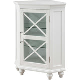 Blue Ridge Corner Wooden Floor Cabinet with Adjustable Shelves