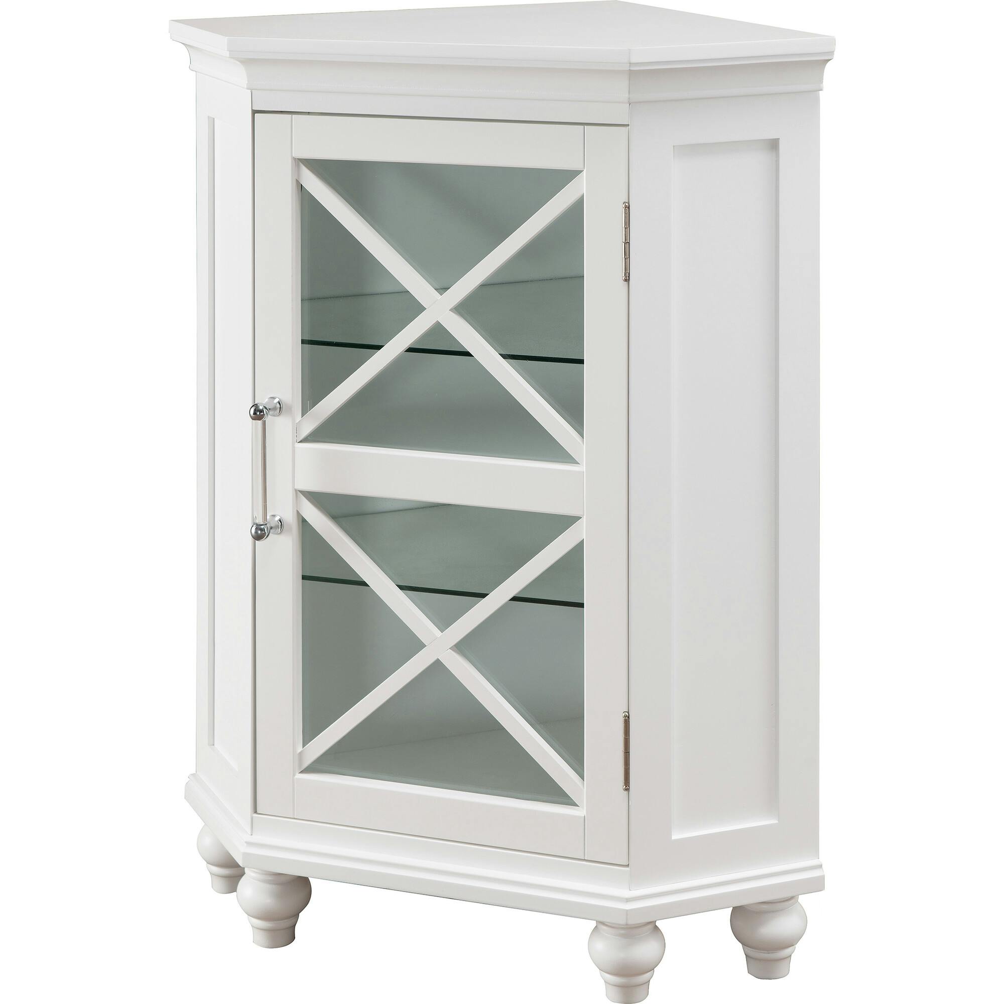 Blue Ridge Corner Wooden Floor Cabinet with Adjustable Shelves