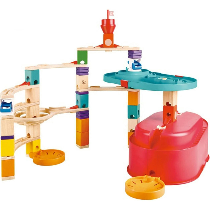 Quadrilla Stack Track Bucket Wooden Marble Run Construction