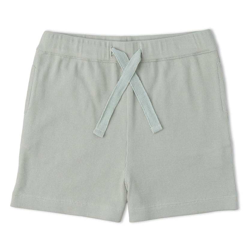 Organic Collar Tee & Shorts Set - Fog Stripes