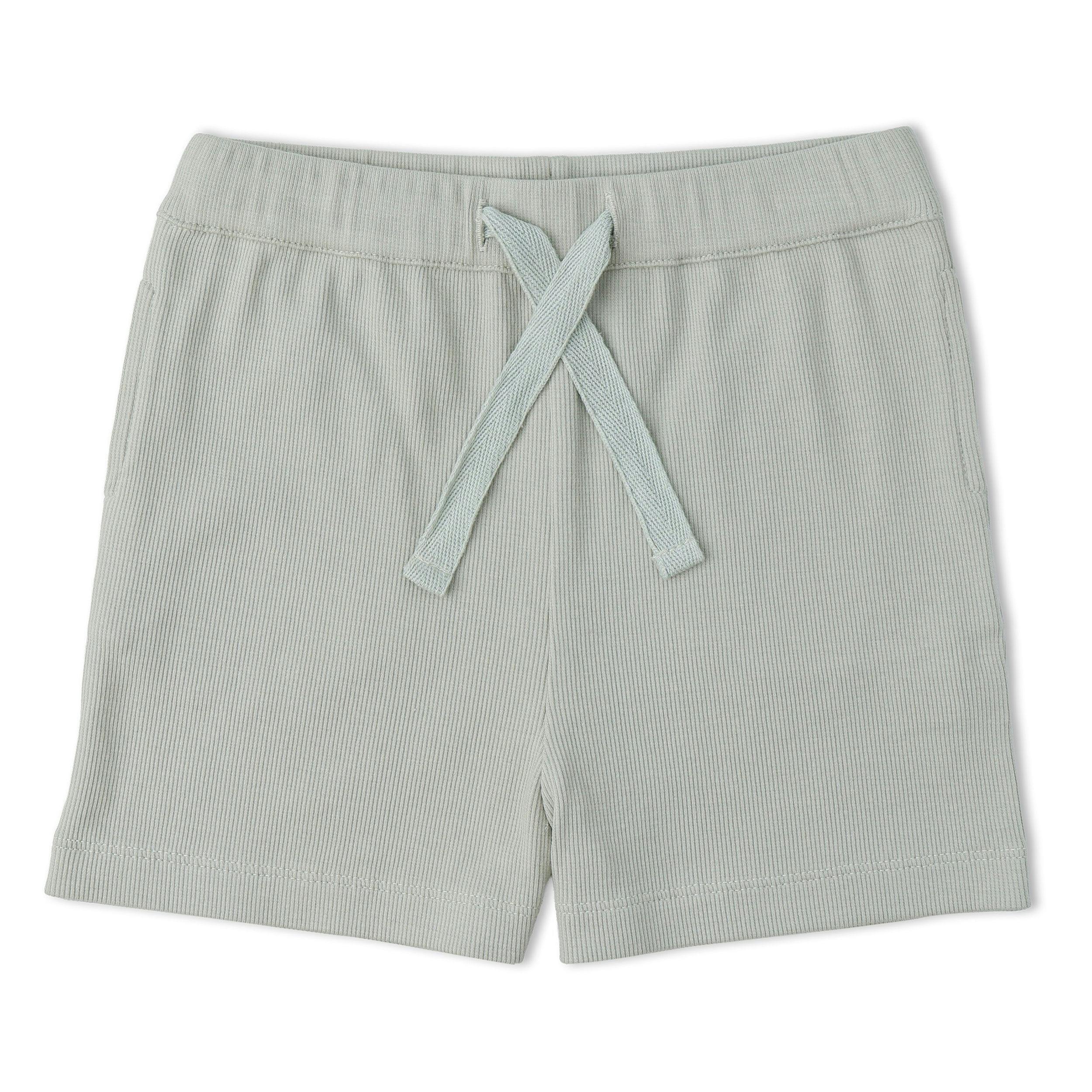 Organic Collar Tee & Shorts Set - Fog Stripes