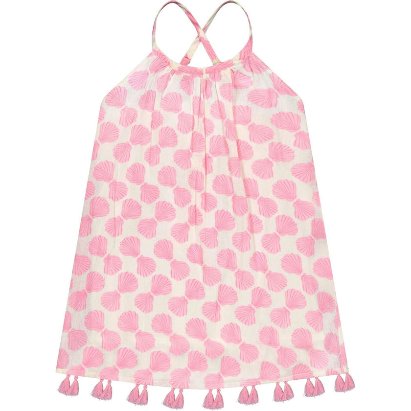 Mini Chantal Girl's Sundress Shell Beach Pink, Pink