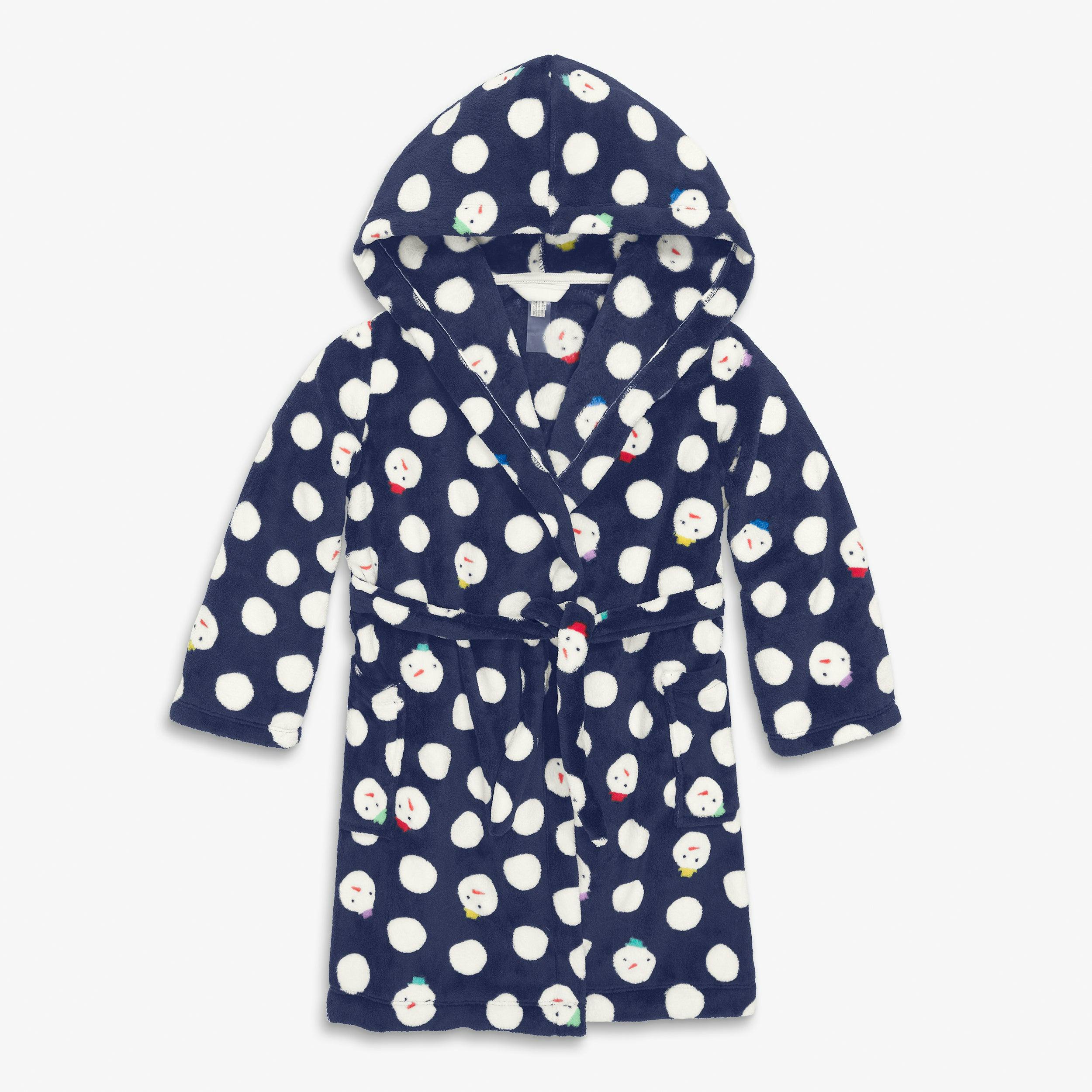 Kids plush fleece robe in snow day