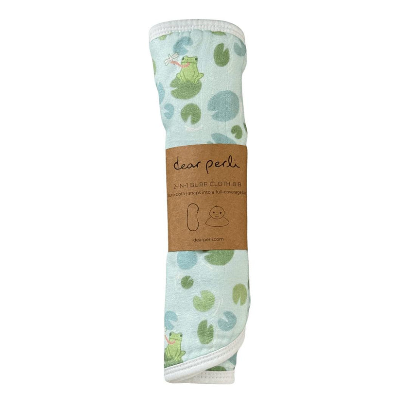 Burp Cloth Bib in Ribbits by the Pond