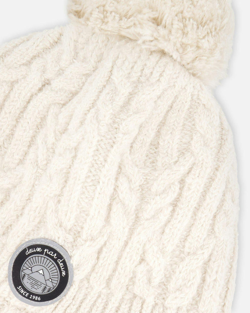 Lined Winter Hat with Pompom