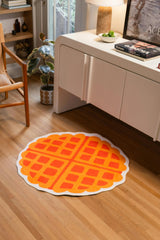 Yellow Irregular Waffle Rug by Becca Franks