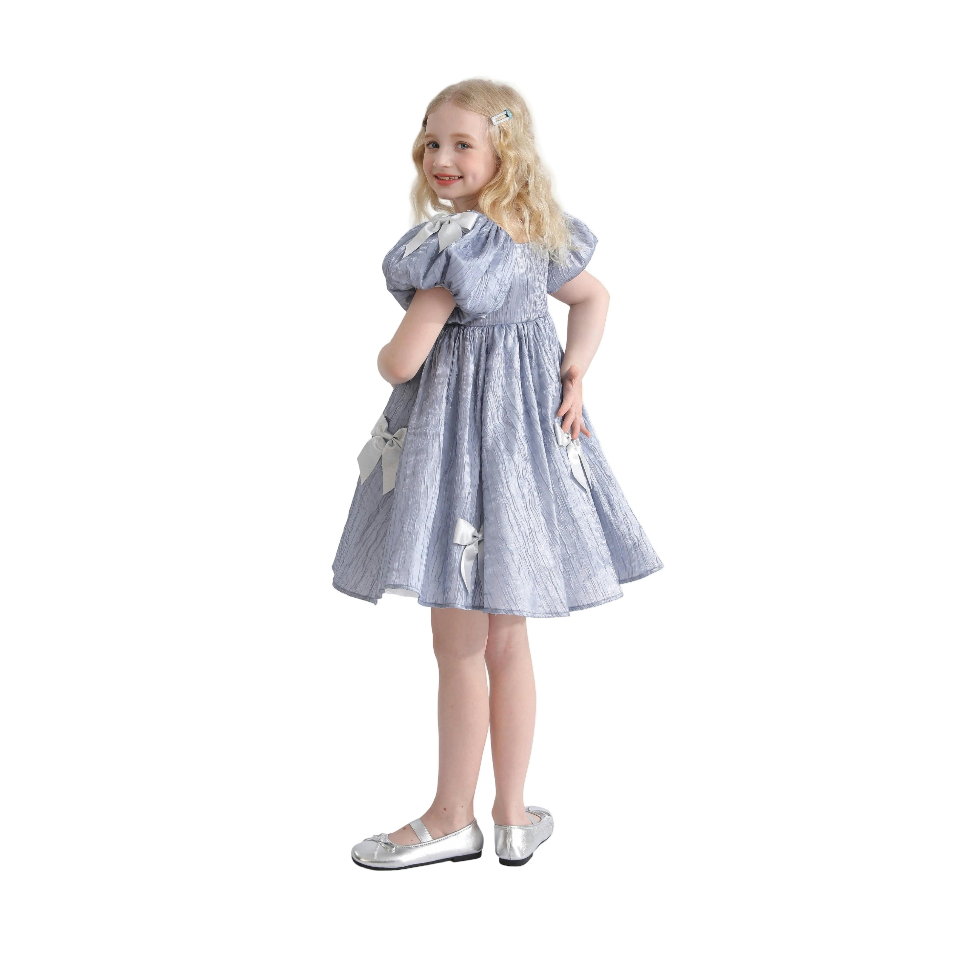 Blue Clarissa Bow Party Dress
