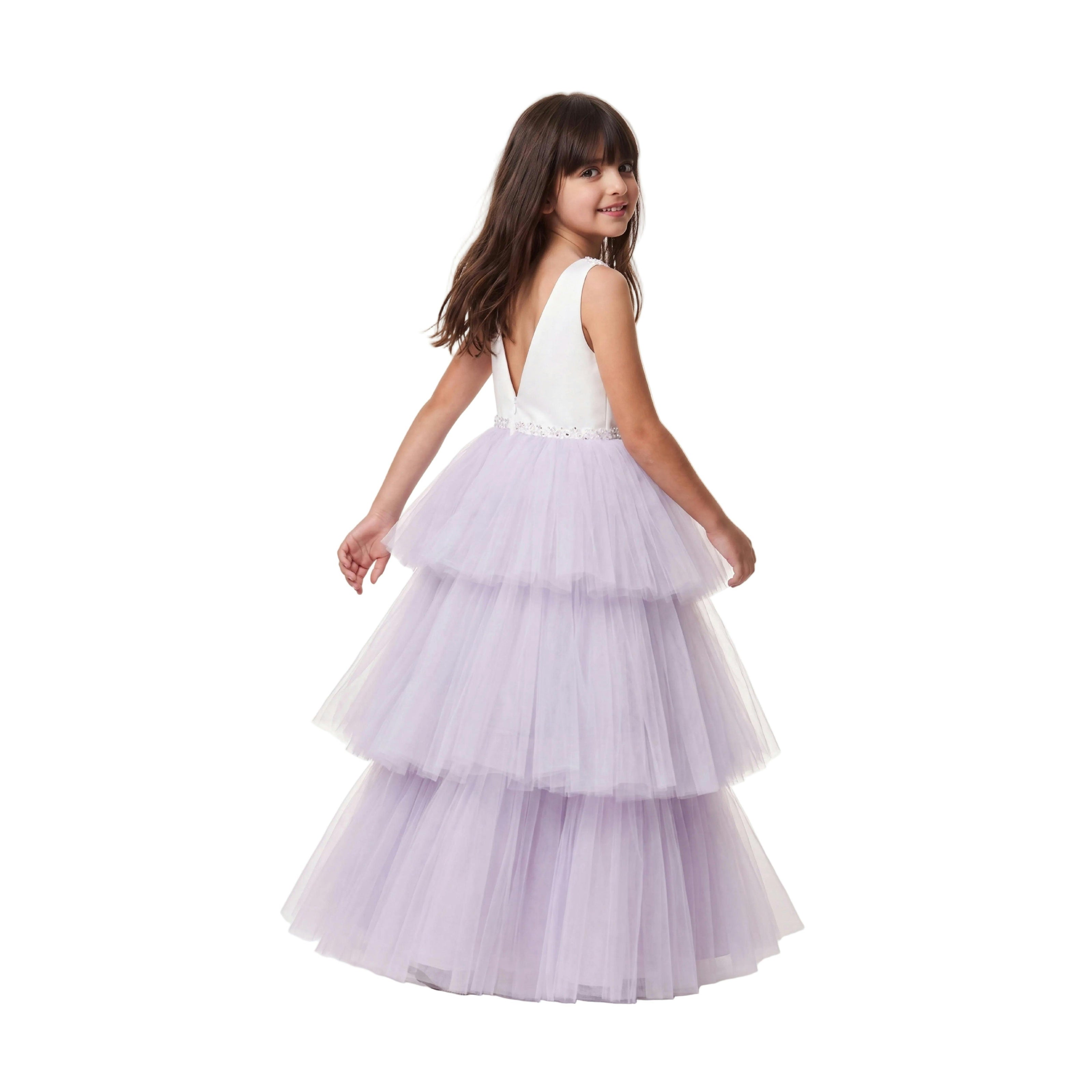 Lavender Matilda Embellished Tulle Occasion Gown