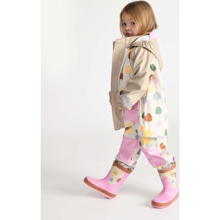 Tree Print Rain Hooded Jacket