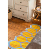 Yellow Grid Lemon Runner Rug by Johann Banta