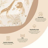 Kendi Safari Animal Cotton Fitted Crib Sheet