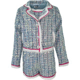 3-In-1 Plaid 3-Piece Contrast Trim Coco Suit