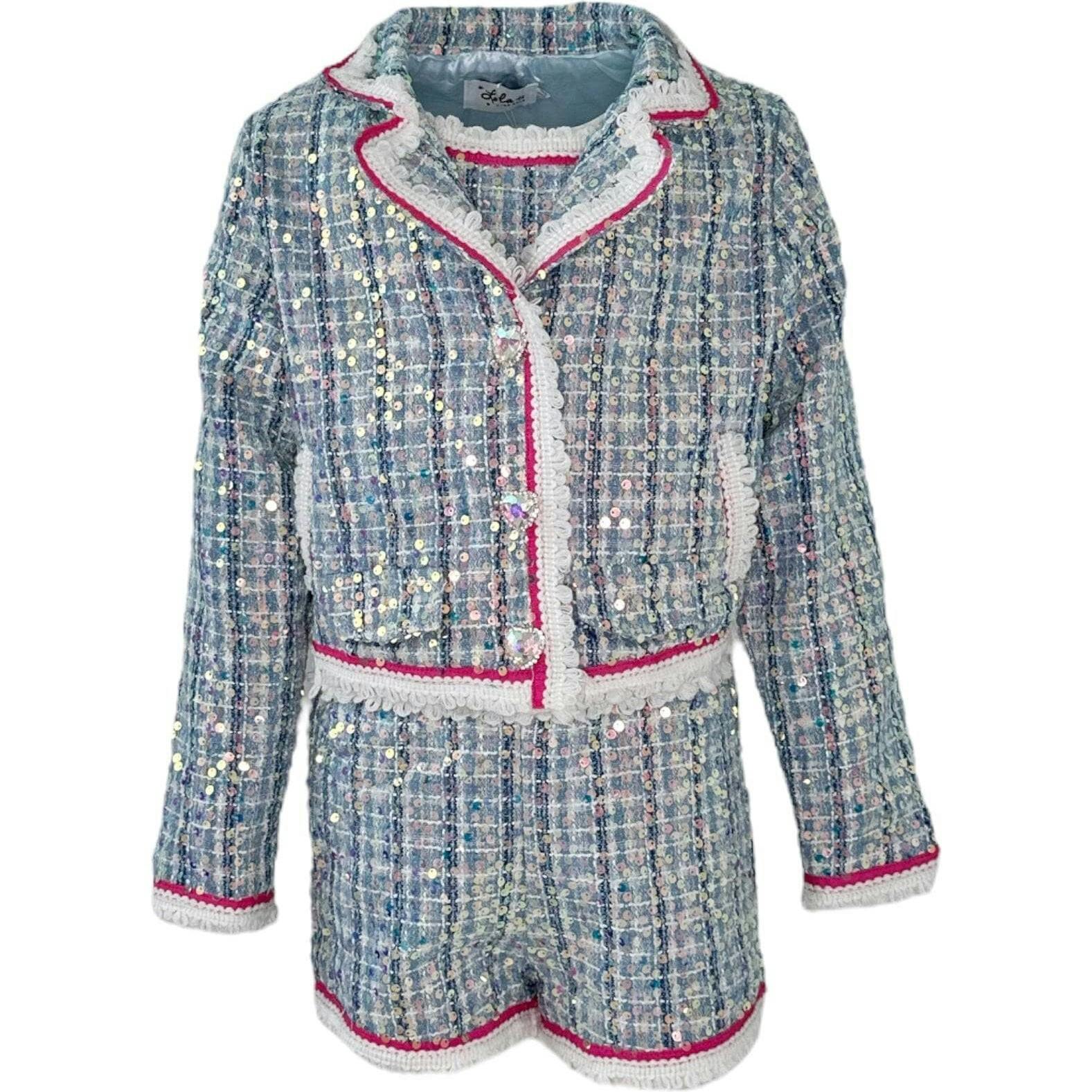3-In-1 Plaid 3-Piece Contrast Trim Coco Suit