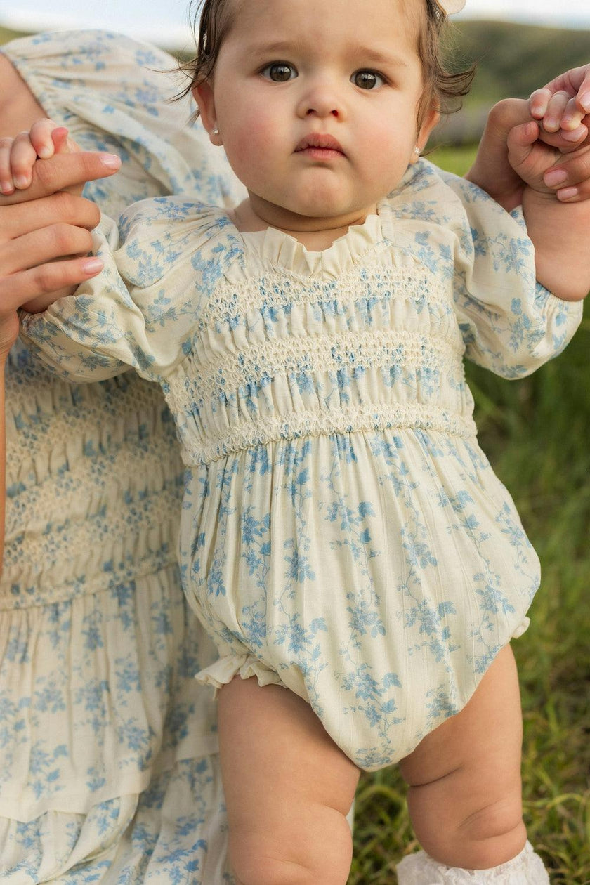 Baby Roselyn Romper in Ivory Porcelain Fleur