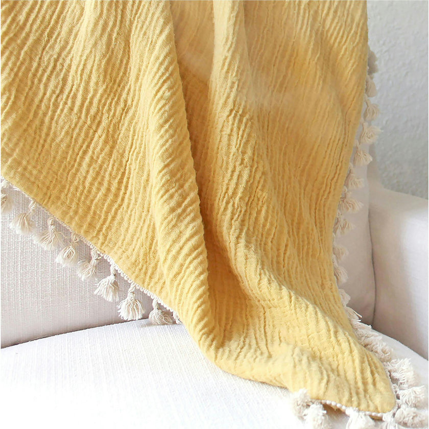 6 Layer Muslin Blanket Ochre