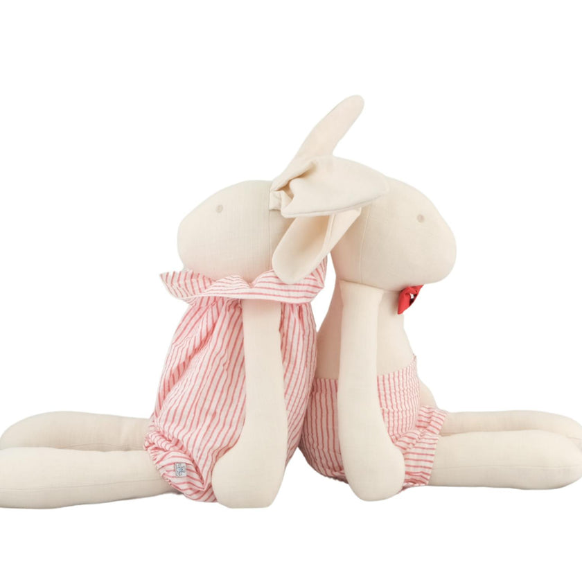 Josephine the Rabbit | Red Stripes Print