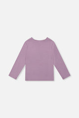 Brushed Rib Crew Neck Top Violet