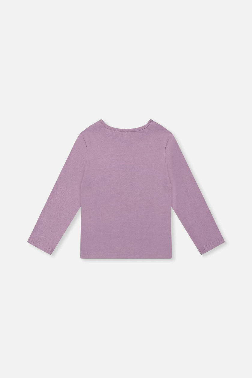 Brushed Rib Crew Neck Top Violet