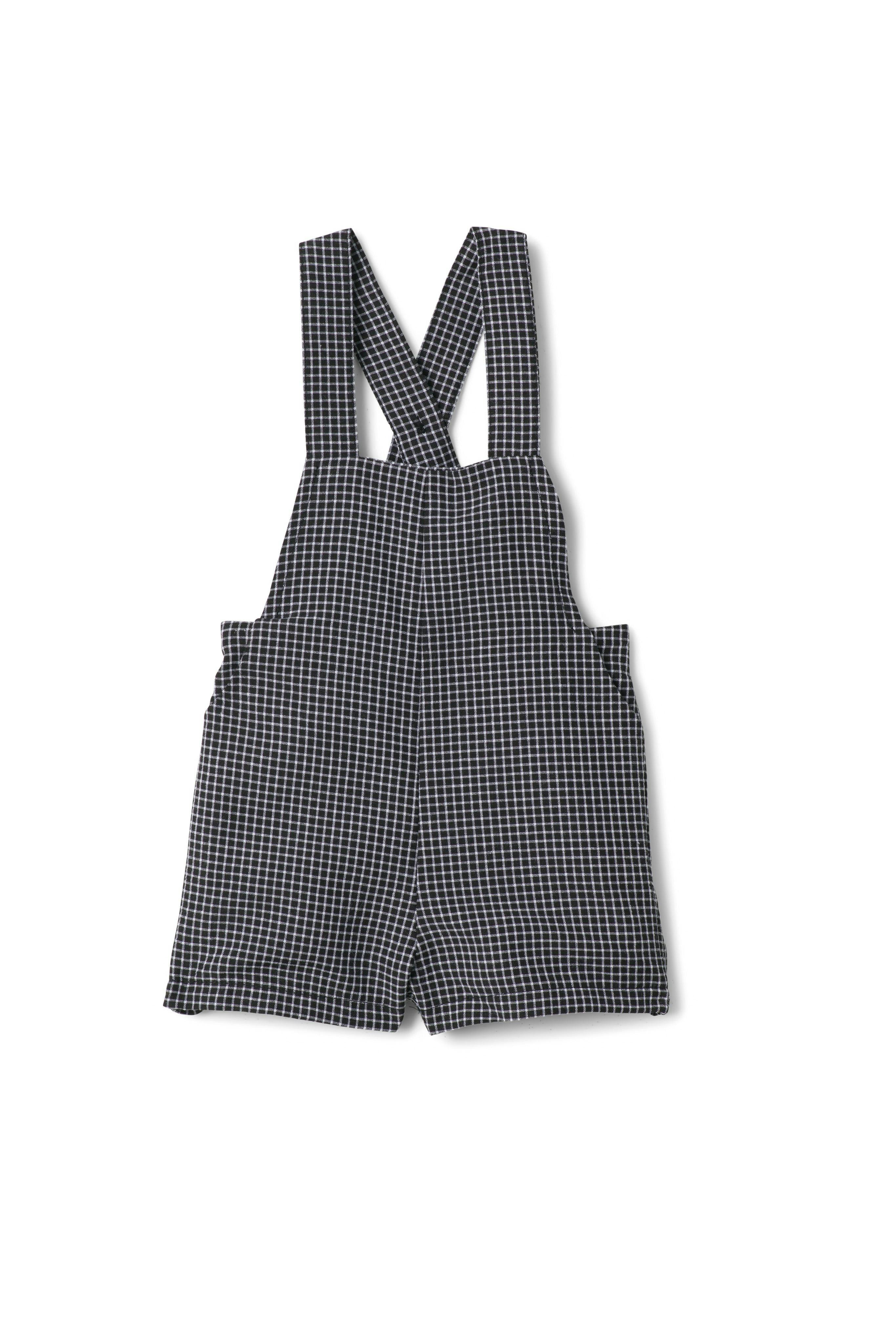 Elastic Waist Checkered Overalls