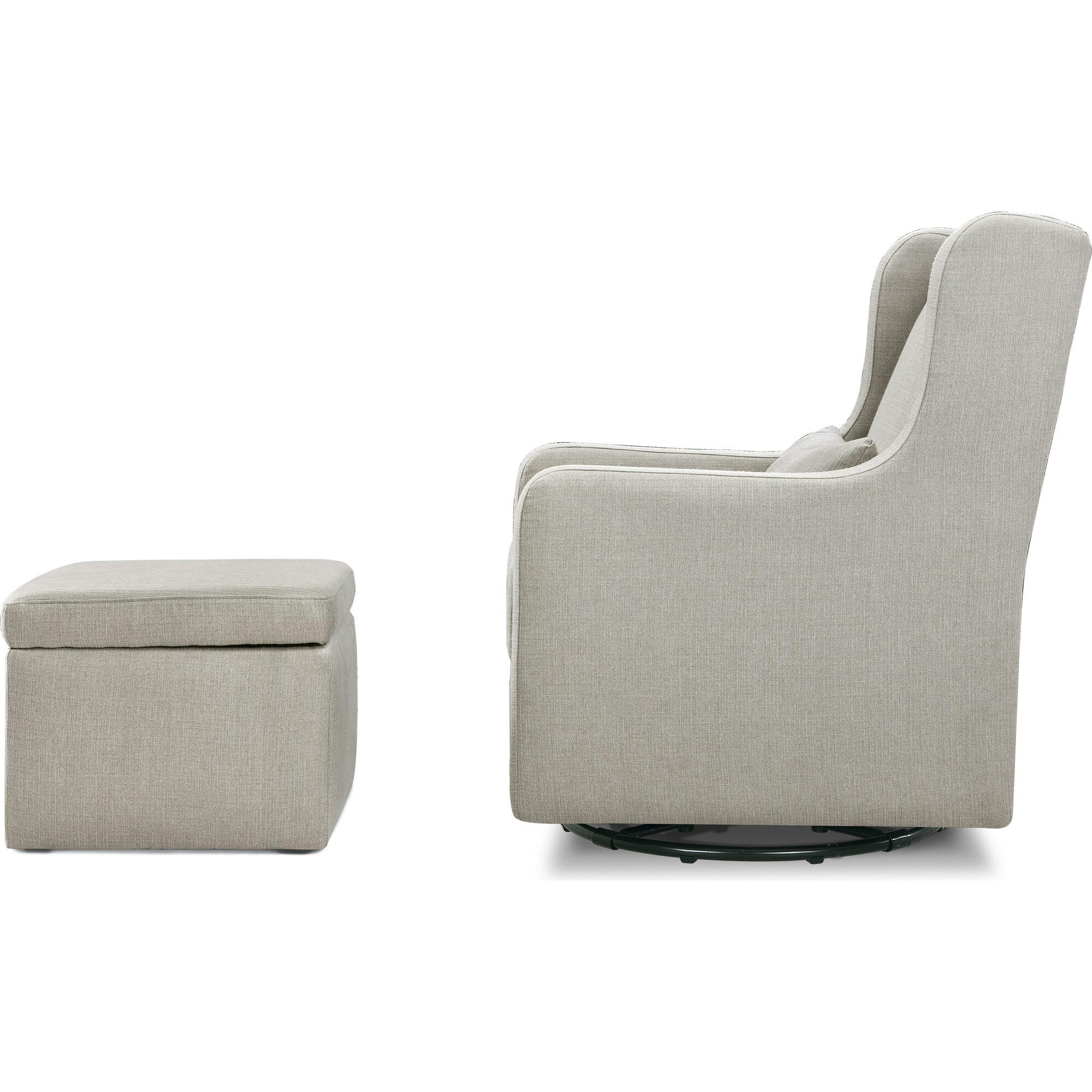 Adrian Swivel Glider with Storage Ottoman