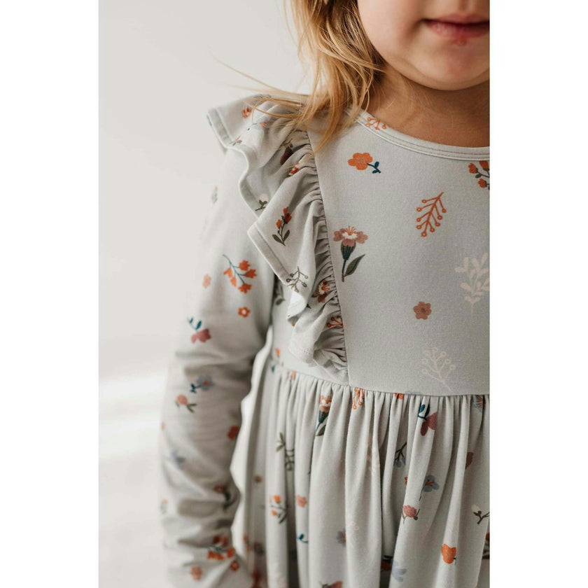 Girl's Long Sleeve Ruffle Dress