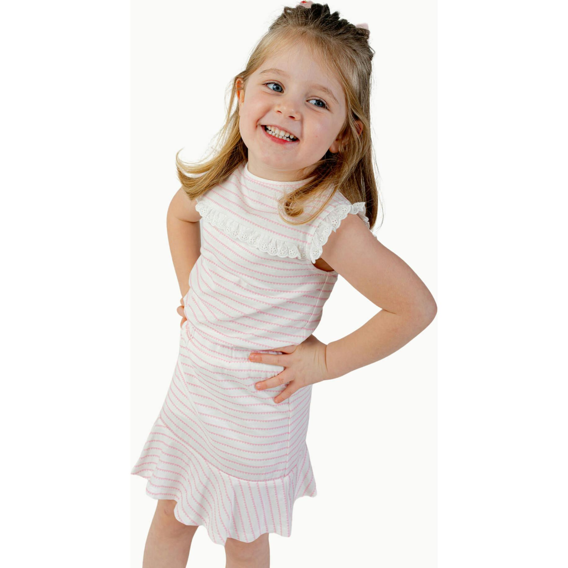Eyelet Lace Tank in Pink Heart Stripe