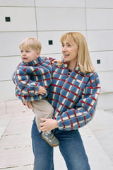 adult merino wool kangaroo jacket - shadow blue